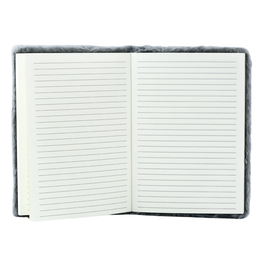 Plüsch-Notizbuch Notizbuch liniert grauer Hase A5 80 Blatt