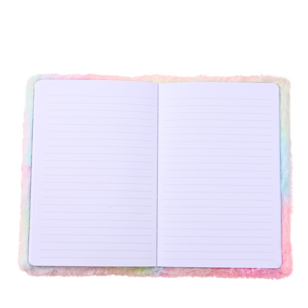 Plüsch-Notizbuch mit grünem Dinosaurier 3D bunt gefüttert