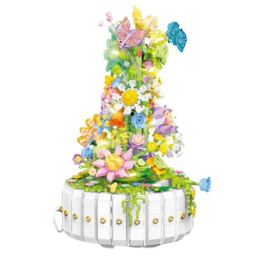 Construction Blocks Floral Composition with Butterflies LED Lights 1399 pcs.