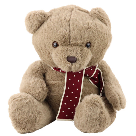 Plüsch Maskottchen Kuscheltier Großer Teddybär mit Schal Hellbraun 45cm