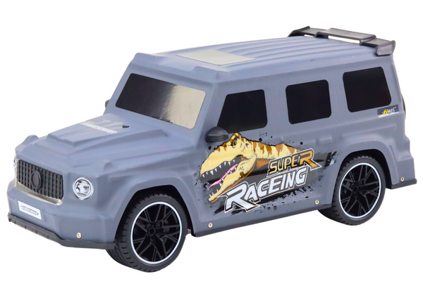 RC Remote Control Car with Dinosaur, 1:10 Scale, Gray
