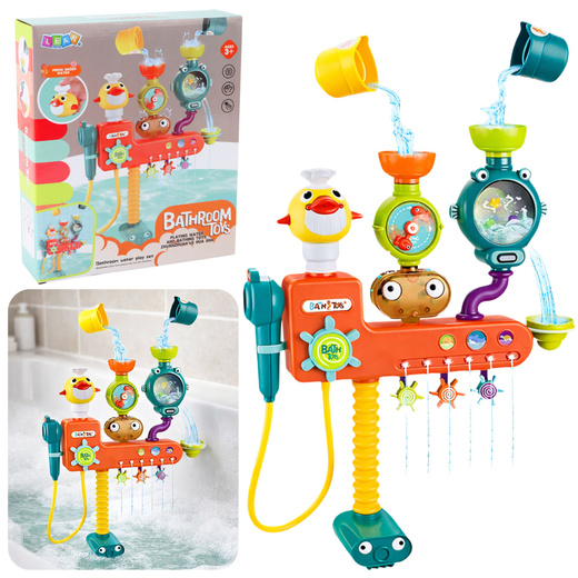 Overflow Bath Toy Wheel Cups Shower