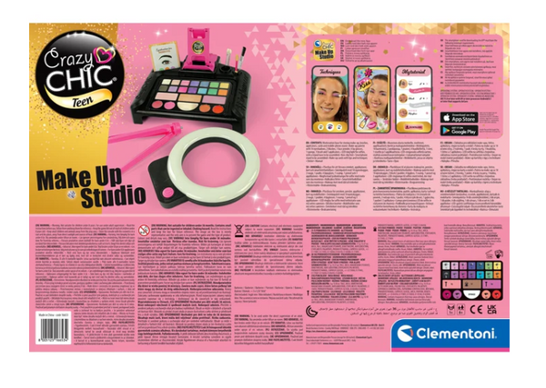 Crazy Chic Zestaw do Makijażu Studio Make Up Uchwyt na Telefon Clementoni 16653