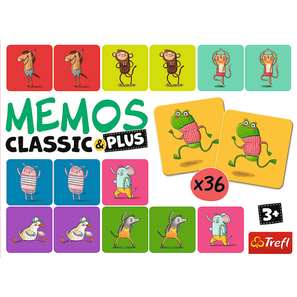Memos Classic and Plus Game, Movement and Sound - Animals Trefl 02271