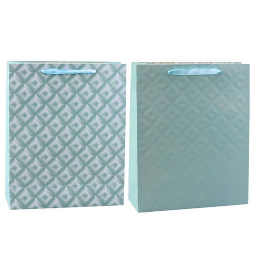 Embossed Gift Bag Blue Turquoise 32 x 26 x 10cm