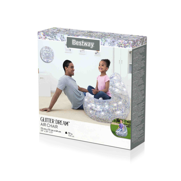 Inflatable Glitter Armchair 72 x 72 x 64 cm Bestway 75105