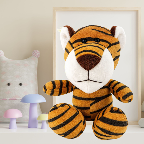 Plush Toy Tiger with Suction Cup Brown 23 x 12 cm