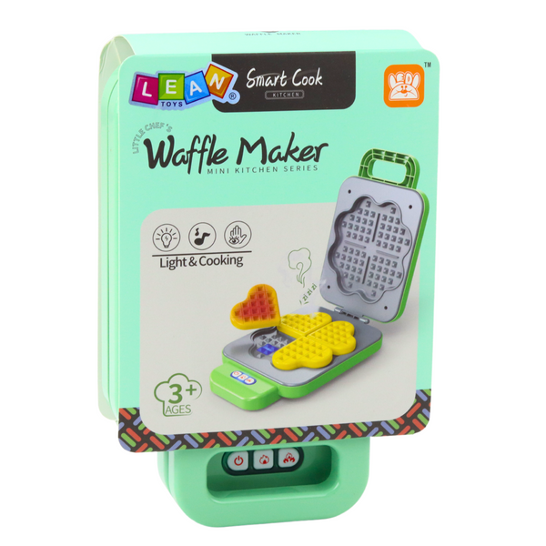 Toy Waffle Maker For Kids Battery Operated Light Blushing Green