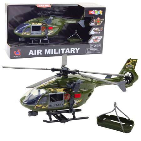 Militärhubschrauber, Militärhaken, Bahre, Lichter, Geräusche, 1:12