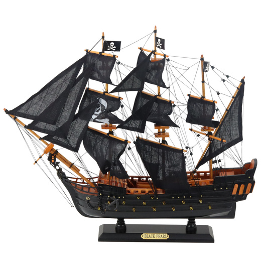 Sammlermodell Deko-Segelschiff Black Pearl 49x43cm