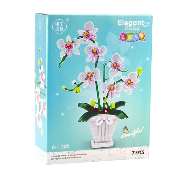 Orchideen-Bausteine Orchidee im Topf Rosa und Weiß 718 Stk.