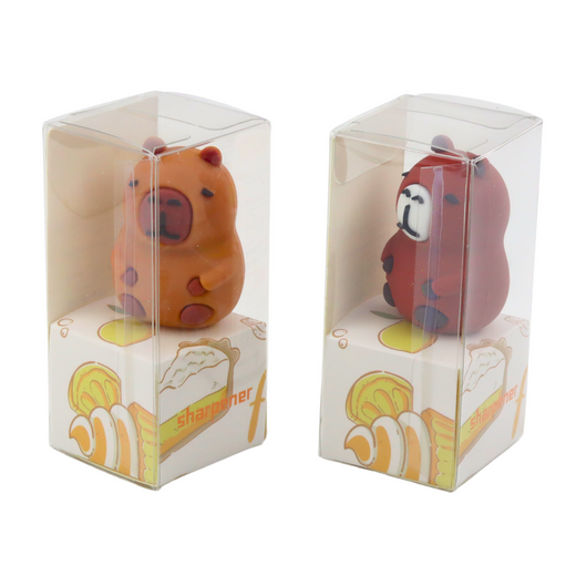 Sharpener for thin pencils, school, office, Capybara, brown