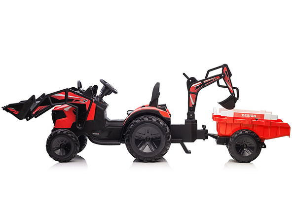 Battery-Powered Excavator with Trailer SX2068 Red