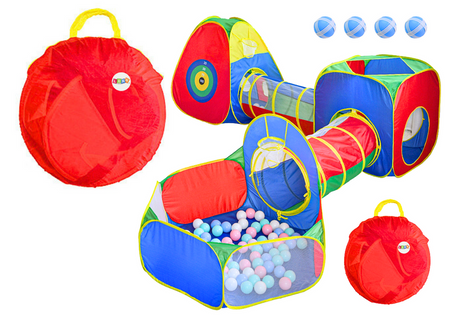 Großes Spielplatzzelt für Kinder, Tunnel, Bällebad, bunte