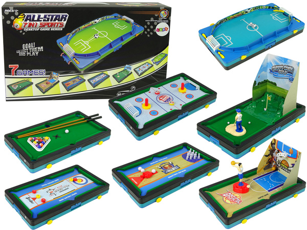 Set of 7 Sports Games Skill Basketball Billiards Golf Football