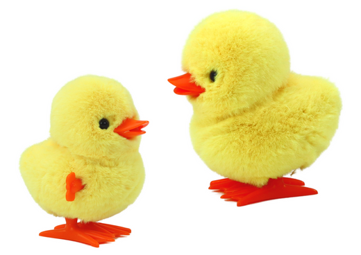 Springendes Huhn Aufzieh-Plüschtier-Dekoration Gelb