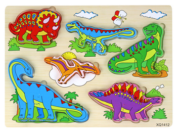 3D-Puzzle aus Holz für Kinder, Logikspiel, Dinosaurier, 11 Teile.