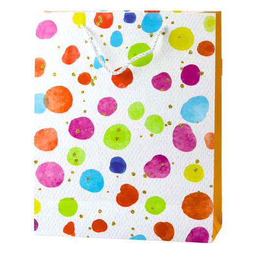 Geschenktüte mit Aquarell-Patel-Punkten, 32 × 26 × 10 cm