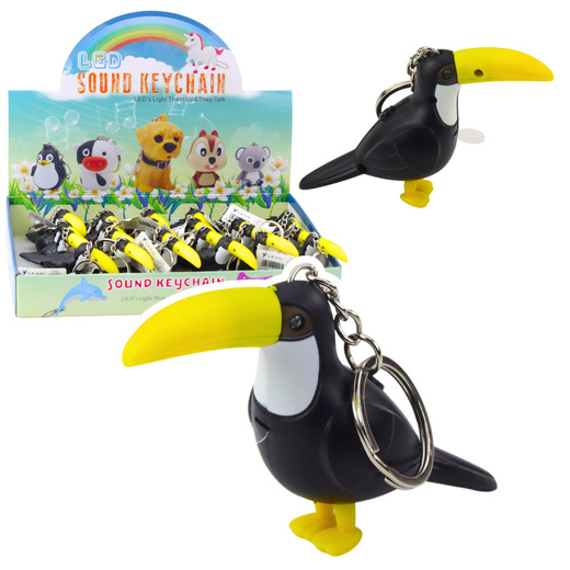 Toucan Backpack Keychain LED Flashlight Sounds