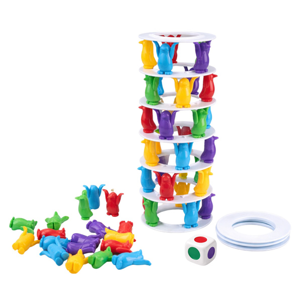 Crazy Penguins on the Tower Family Arcade Game Colorful