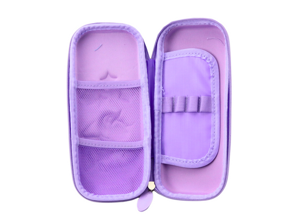 3D Unicorn Pencil Case Foldable Purple 23x10x5 cm