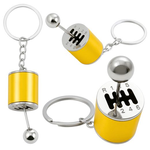 Brelok Metalowy Do Kluczy Skrzynia Biegów Ruchoma Złoty 