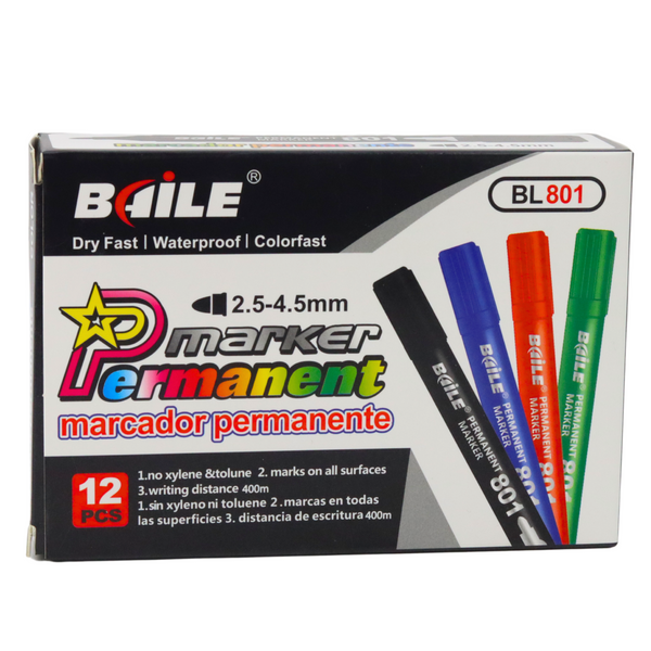 Permanentmarker, wasserfest, blau, 2,5–4,5 mm