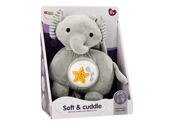 Plush Elephant Projector Sleeper Elephant Gray Cuddly Toy Stars Melodies
