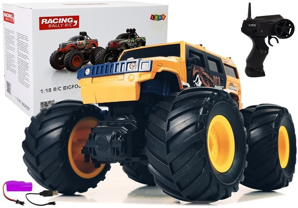 Huge Wheels Bigfoot Remote Control 2.4G 1:18 Gelb