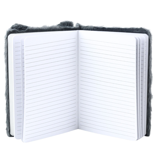 Plush Notebook Notebook Lined Gray Fox A5 80 Sheets