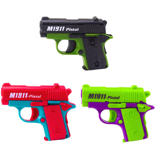 Mini-Spielzeugpistole für Kinder, 8-Schuss-Magazin, 12,5 x 8,5 cm, gemischt
