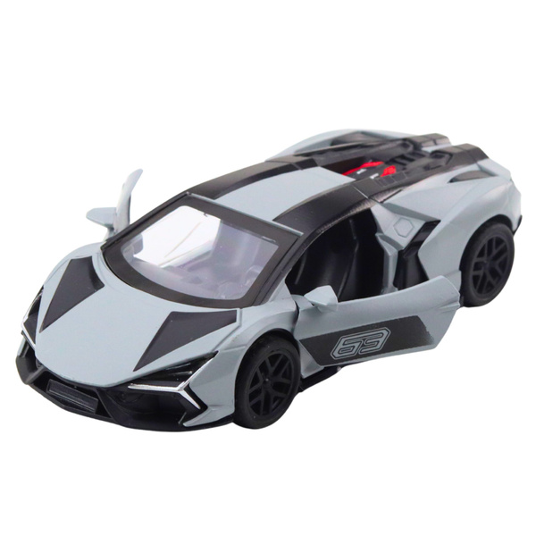 Sports Car Metal Race Drive Opening Doors Gray 1:32