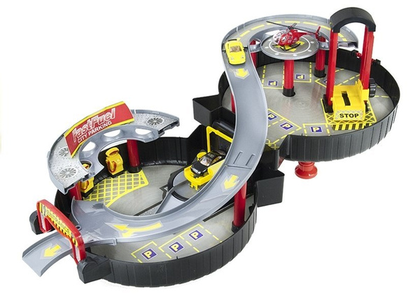 Parkplatz, Garage, Koffer, Kreis, zweistöckig