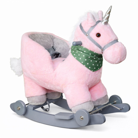 Einhorn-Schaukelpferd zum Draufsitzen, 2-in-1-Babyschaukelpferd, Rosa