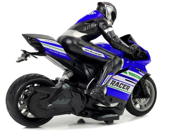 Sports Motorcycle 2.4G Remote Controlled Racer Range 35m Blue