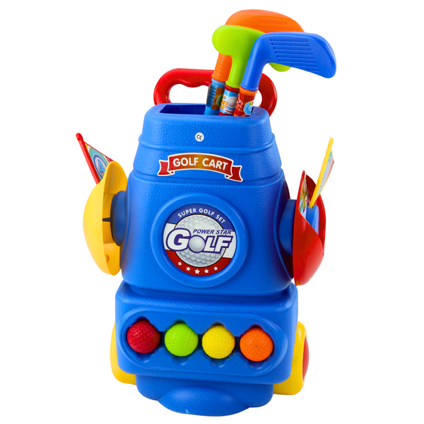 Golf Set Trolley 3 Clubs 2 Flags 4 Balls