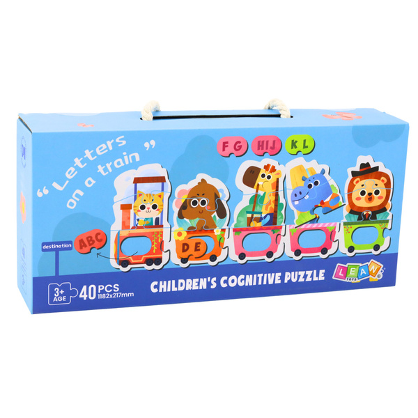 Educational Puzzle For Toddlers Alphabet Train With Animals 40 pcs.