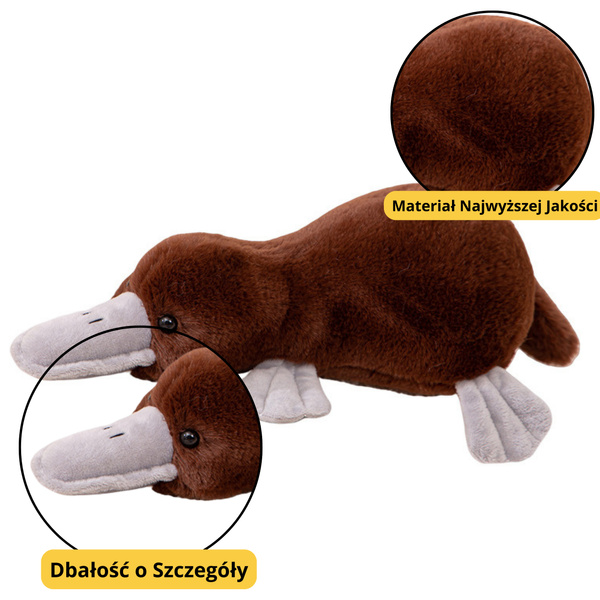 Plush Mascot Cuddly Toy Platypus Brown 32cm