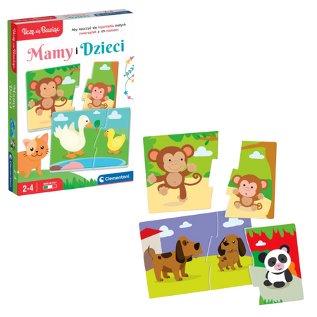 Lernspiel Puzzle: Mamas und ihre Babys Tiere Ich lerne beim Spielen Polnische Sprache Clementoni 50763