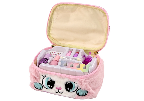 Beauty Set Plush Cosmetic Bag Kitty Nail Polish Lipsticks