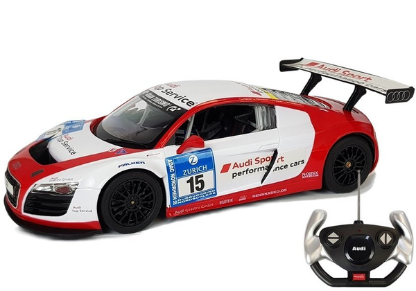 Auto R/C Audi R8 LMS Rastar 1:14 Weiß-Rot