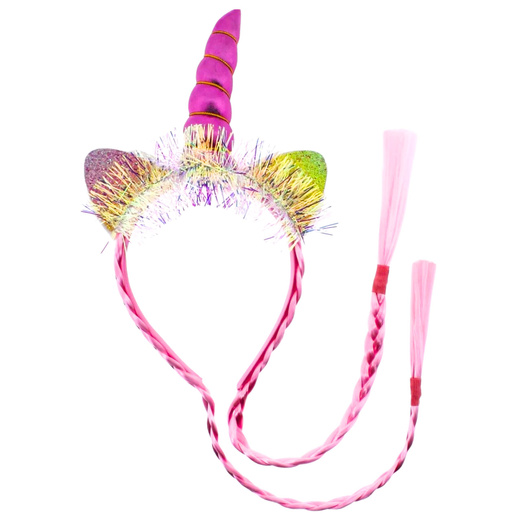 Unicorn Horn Ears Braids Hairband Pink