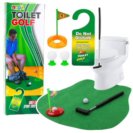 WC-Golf Geschicklichkeitsspiel Set Matte Schläger Bälle Türhänger