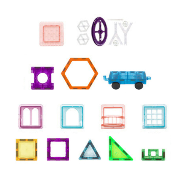 Magnetbaustein-Set, pädagogisch wertvoll, bunt, 70-teilig