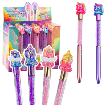 Gel Pen With Unicorn Figure Colored Black Ink Mix