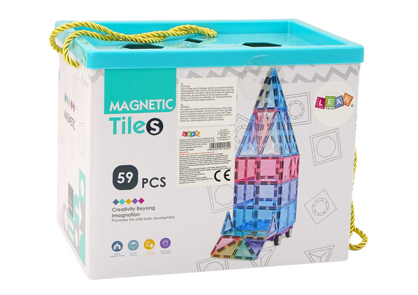Set of Magnetic Blocks Panels 59 pieces Colorful