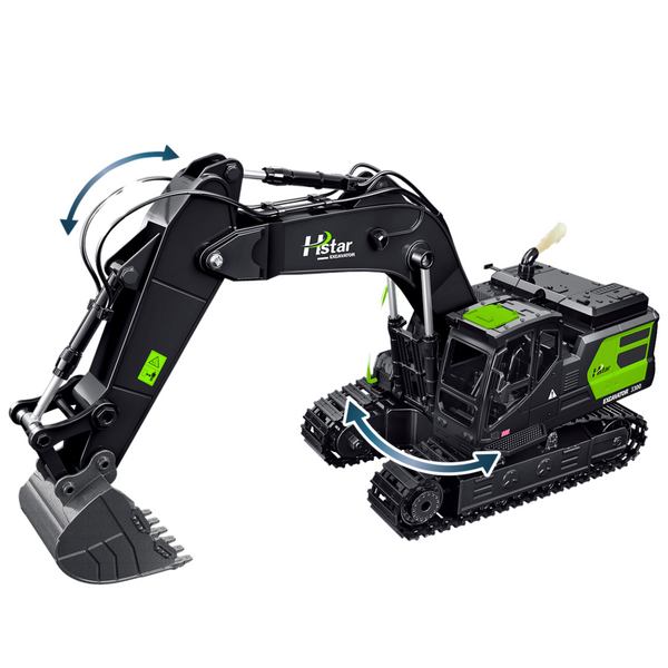 Ferngesteuerter Raupenbagger 2.4G 11CH Schwarz