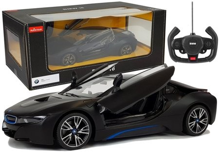 Auto R/C BMW i8 Rastar 1:14 Schwarz Automatik-Türen