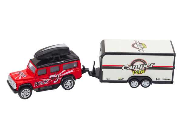 Geländewagen mit Anhänger, Wohnmobil, Metallantrieb