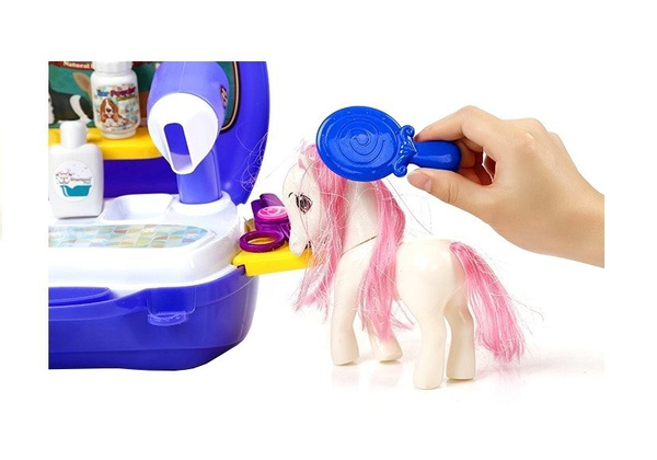 Pony im Koffer mit umfangreichem Zubehör Pet Store Friseur Frisör